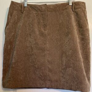 Women's 16W Architect Tan Corduroy Skirt